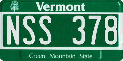 VT license plate NSS378
