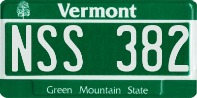 VT license plate NSS382