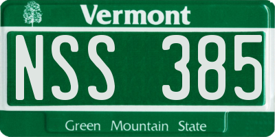 VT license plate NSS385