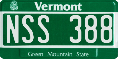 VT license plate NSS388