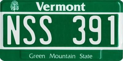 VT license plate NSS391