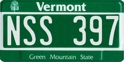 VT license plate NSS397