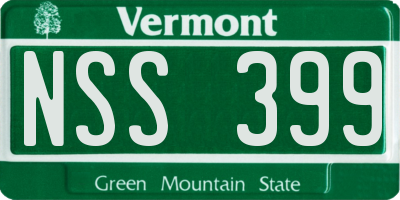 VT license plate NSS399