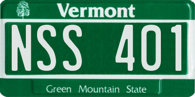 VT license plate NSS401