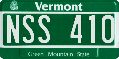 VT license plate NSS410