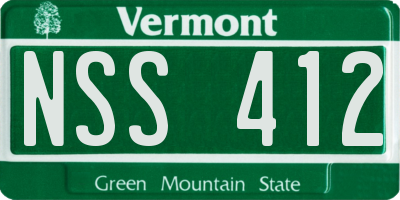 VT license plate NSS412