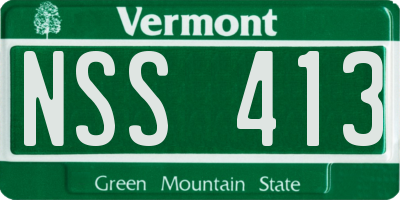 VT license plate NSS413