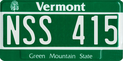 VT license plate NSS415