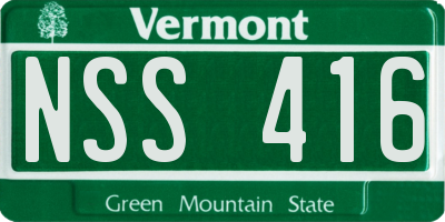 VT license plate NSS416