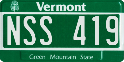 VT license plate NSS419