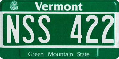VT license plate NSS422