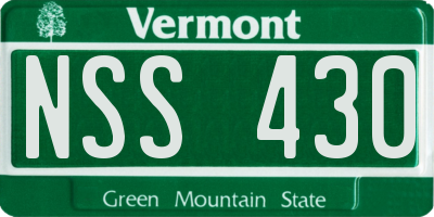 VT license plate NSS430