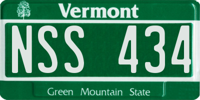 VT license plate NSS434