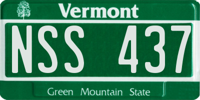 VT license plate NSS437