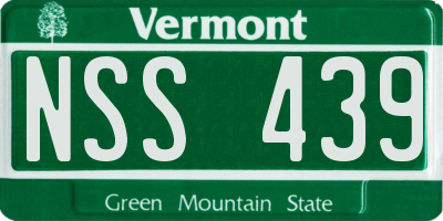 VT license plate NSS439