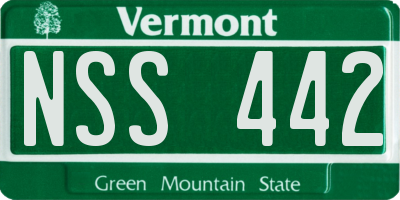 VT license plate NSS442