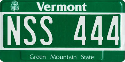 VT license plate NSS444