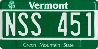 VT license plate NSS451