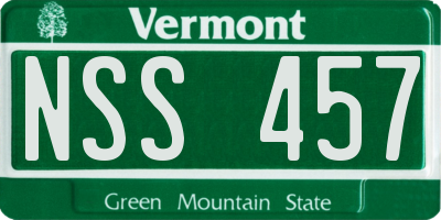 VT license plate NSS457