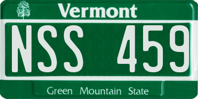 VT license plate NSS459