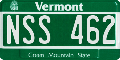 VT license plate NSS462