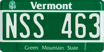VT license plate NSS463