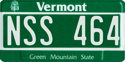 VT license plate NSS464