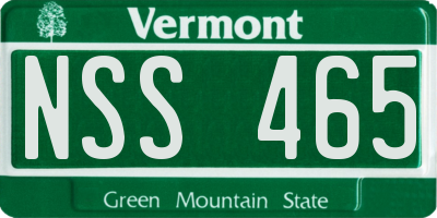 VT license plate NSS465