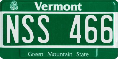 VT license plate NSS466
