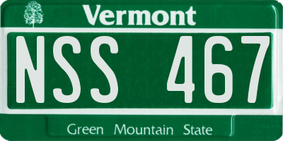 VT license plate NSS467