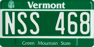 VT license plate NSS468