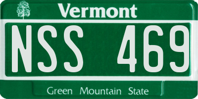 VT license plate NSS469