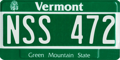 VT license plate NSS472