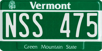 VT license plate NSS475