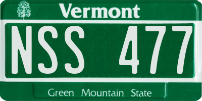 VT license plate NSS477