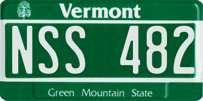 VT license plate NSS482