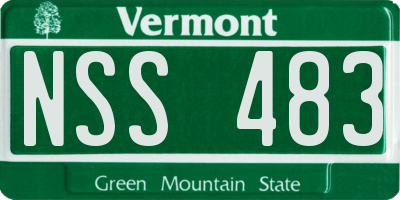 VT license plate NSS483