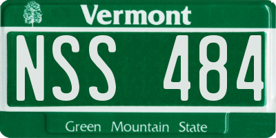 VT license plate NSS484