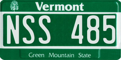 VT license plate NSS485