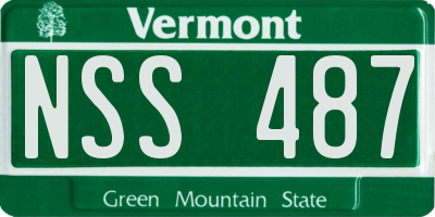 VT license plate NSS487