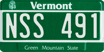 VT license plate NSS491