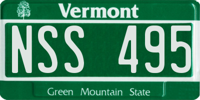 VT license plate NSS495