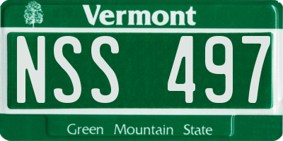VT license plate NSS497
