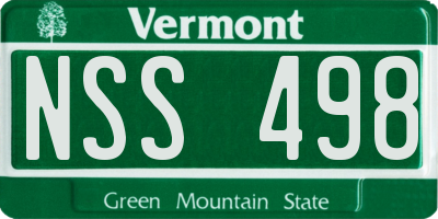 VT license plate NSS498