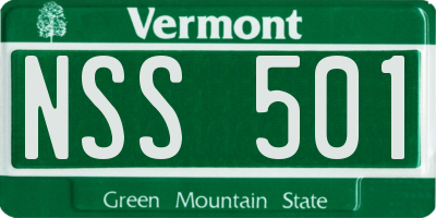 VT license plate NSS501