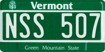 VT license plate NSS507