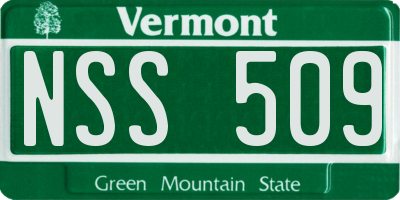 VT license plate NSS509