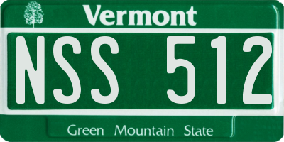VT license plate NSS512