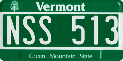 VT license plate NSS513