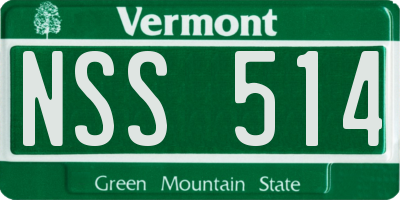 VT license plate NSS514